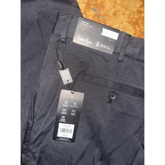 Walter Hagen NEW NWT Men Big Tall 46x34 Straight Fit Black Golf Pants Perfect 11 - Picture 3 of 6